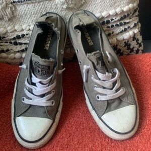 Converse All Star Gray Sneakers with White Accents - Women’s Size 8 Medium